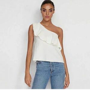 AMUR Femi‎ One Shoulder Top in White Sz Small